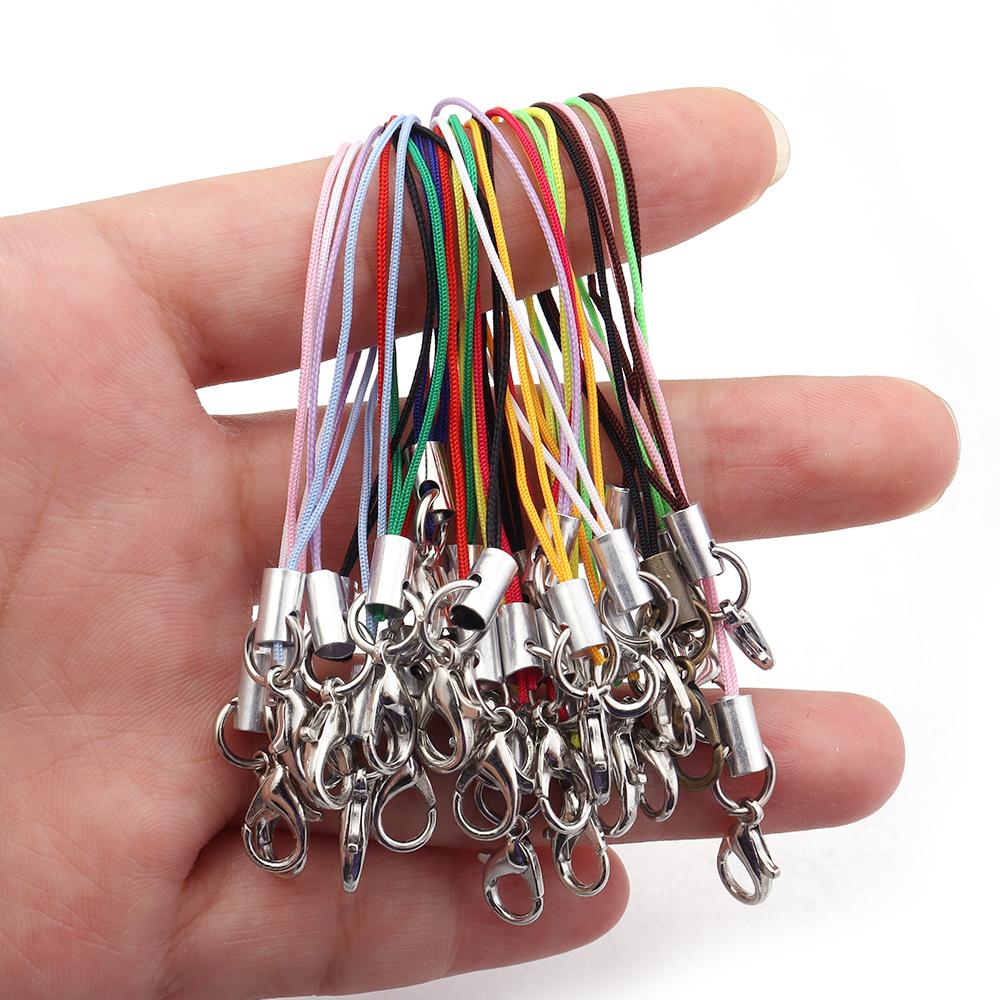 20pcs Hand Wrist Lanyard String Mobile Phone Rope Lobster Clasp Lanyard Diy Handmade Accessories Connector Hook Fastener Making