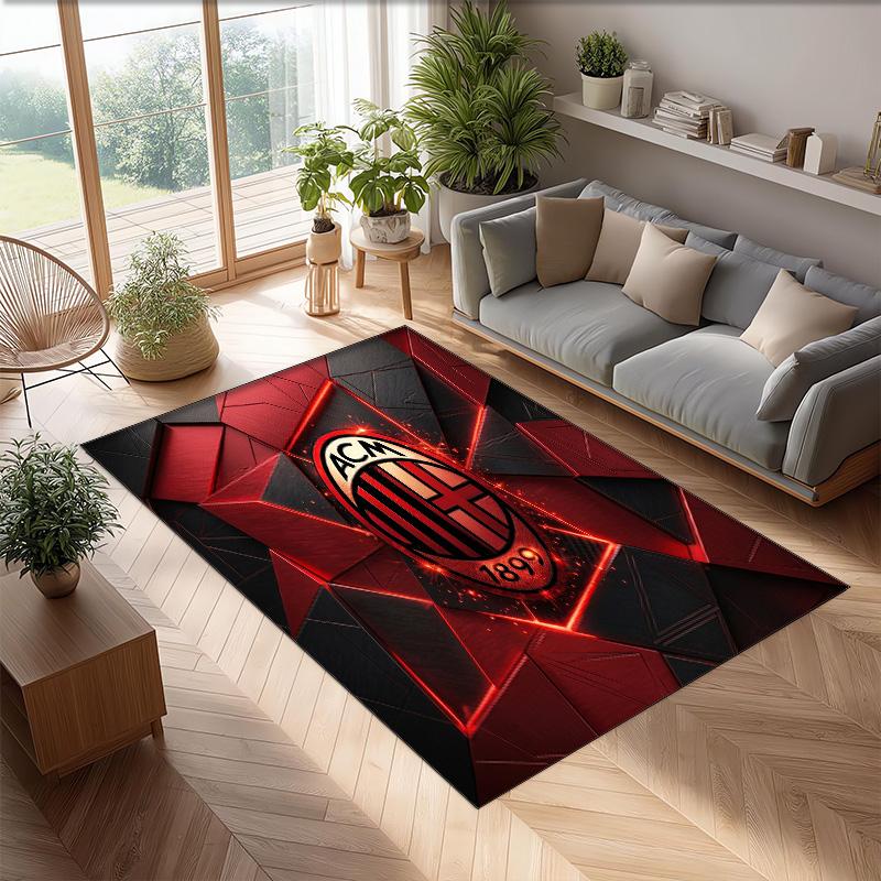 AC Milan Printed Flannel Area Rug Non Slip Soft Polyester Floor Carpet Indoor Decor Mat for Bedroom Living Room Sofa Game Room Home Decoration
