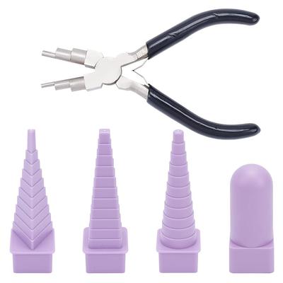 PH PandaHall Round Wire Loop Jewelry Making Craft Accessory Pliers for Handmade Making Various Sizes of Jewelry Wire Handmade Pliers, Multi-Functional