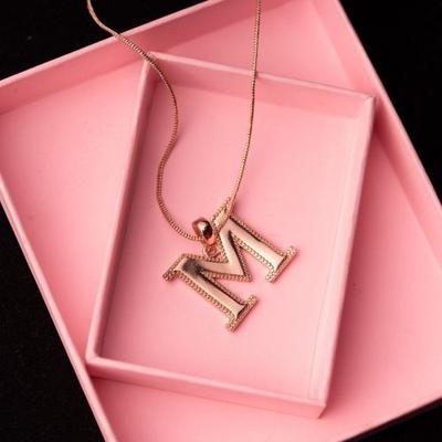 Rose Gold Letter M Pendant For Women