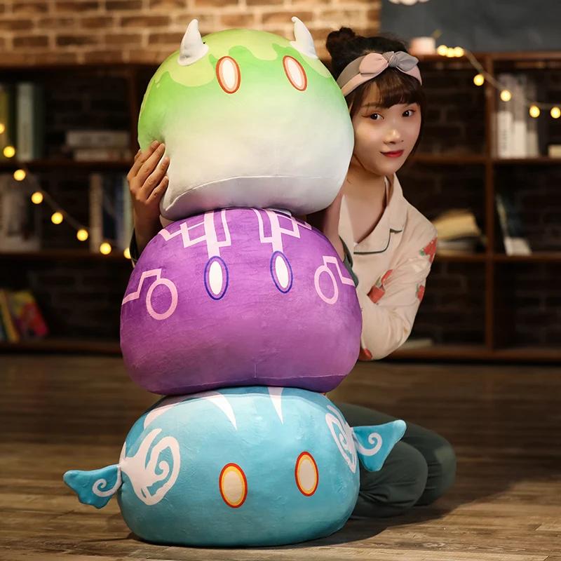 1pc 35/45cm Genshin Impact Plush Slime Pillow Toys Genshin Impact Elemental Slime Plush Cushion Stuffed Soft Plushie Dolls