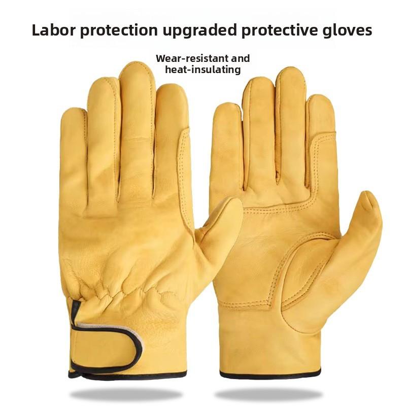 Sheep Leather Welding Gloves With Heat Resistance For Outdoor Labor And Safety