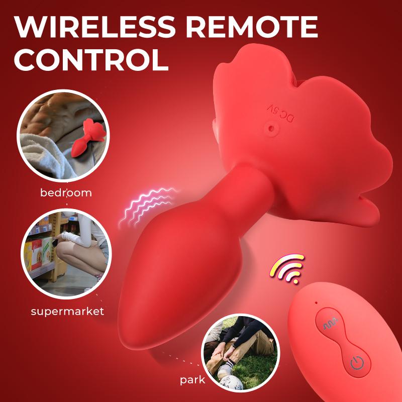 Rose Anal Plugs Prostate Massager Butt Plug G Spot tantalize Gay Dilator Wireless Remote Control exy toys for play