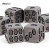 6 Stück Silber Totenkopf Metallwürfel Massivmetall Polyeder Würfel Set Geeignet für Rollenspiele RPG Brettspiele Kartenspiele