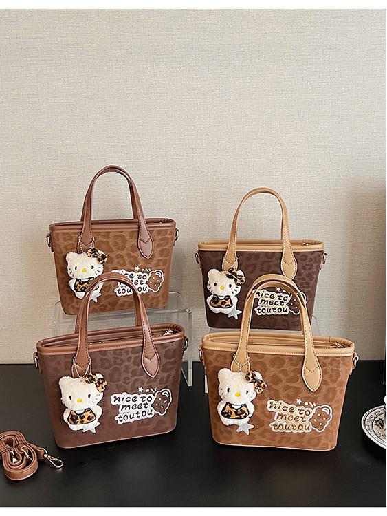 2025 Autumn/Winter Retro Leopard Print Women's Versatile Bucket Handbag - Simple Commute Crossbody & Shoulder Bag