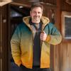 Men's Gradient Jacket Men's Spring And Autumn Casual Trend Zipper Hooded Jacket