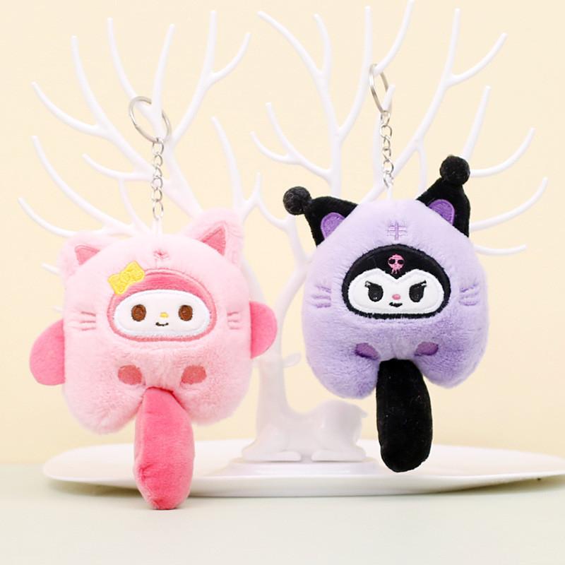 Adorable Sanrio Keychain Plush Toy Kuromi Cinnamoroll Cute Doll Bag Charm