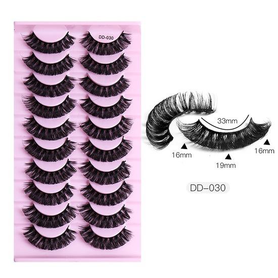 10 Paia Ciglia Finte Russian Strip Lashes Extension Finte Cils Naturel Extension Ciglia D Curl Strip Lashes Trucco Bellezza Ciglia magnetiche