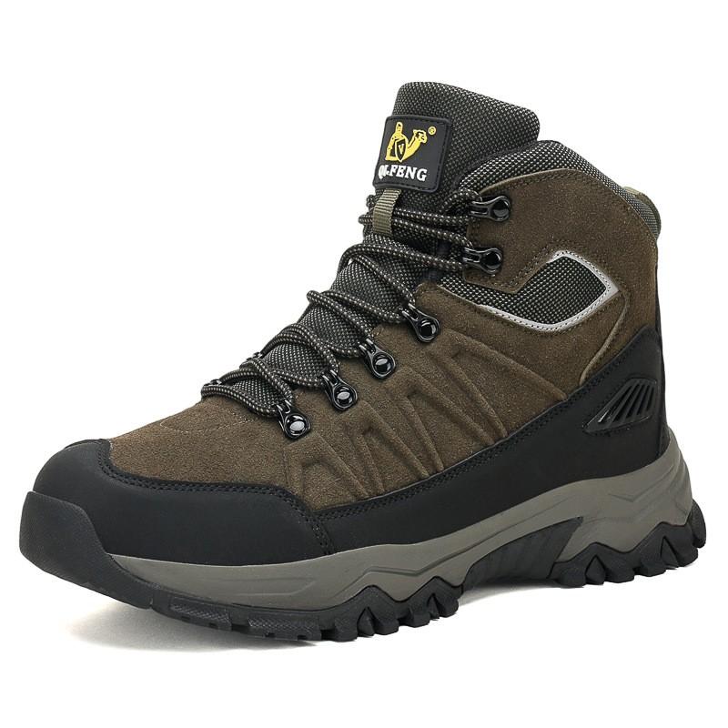 Kids Shoes Mens High-Top Hiking Boots Winter Outdoor Walking Shoes Rubber Sole Warm Lined Trail Footwear