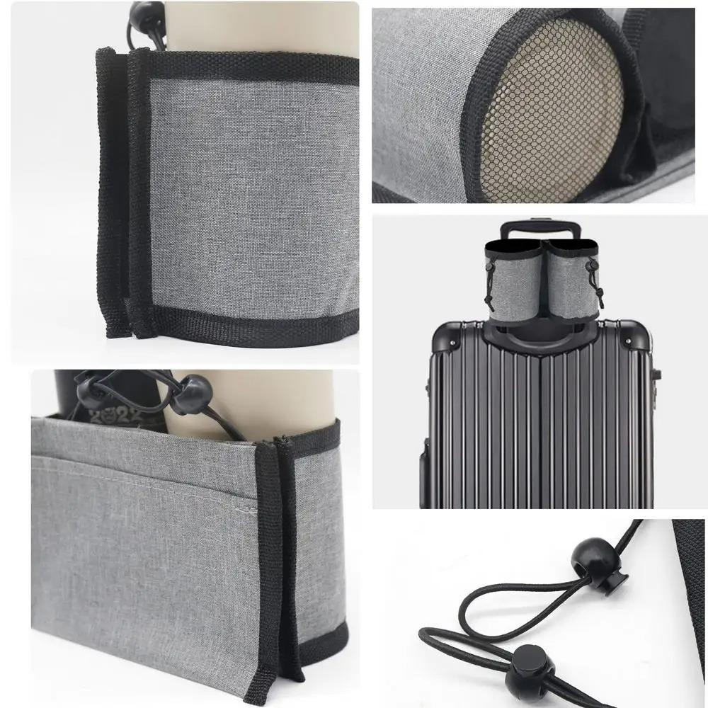 1PC Luggage Travel Cup Holder Storage Bag Travel Cup Holder Coffee Mug Holder Suitcase Cup Holder Luggage Drink Holder Oxford Cl