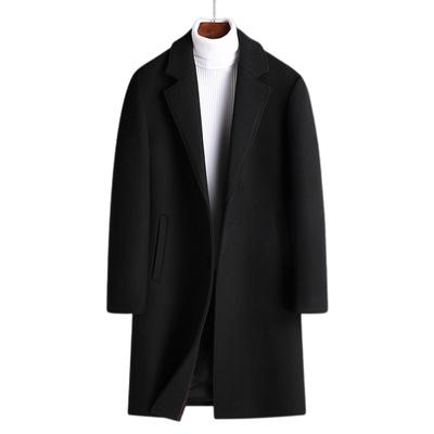 Outono e Inverno Novo Casaco de Lã Masculino Médio e Longo Gola de Terno Algodão Espessado Versão Coreana Casaco de Lã Casaco Masculino
