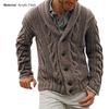 Men Sweatercoat Vintage Style Single-breasted Solid Color V-neck Thread Knitting Male Coat for Office