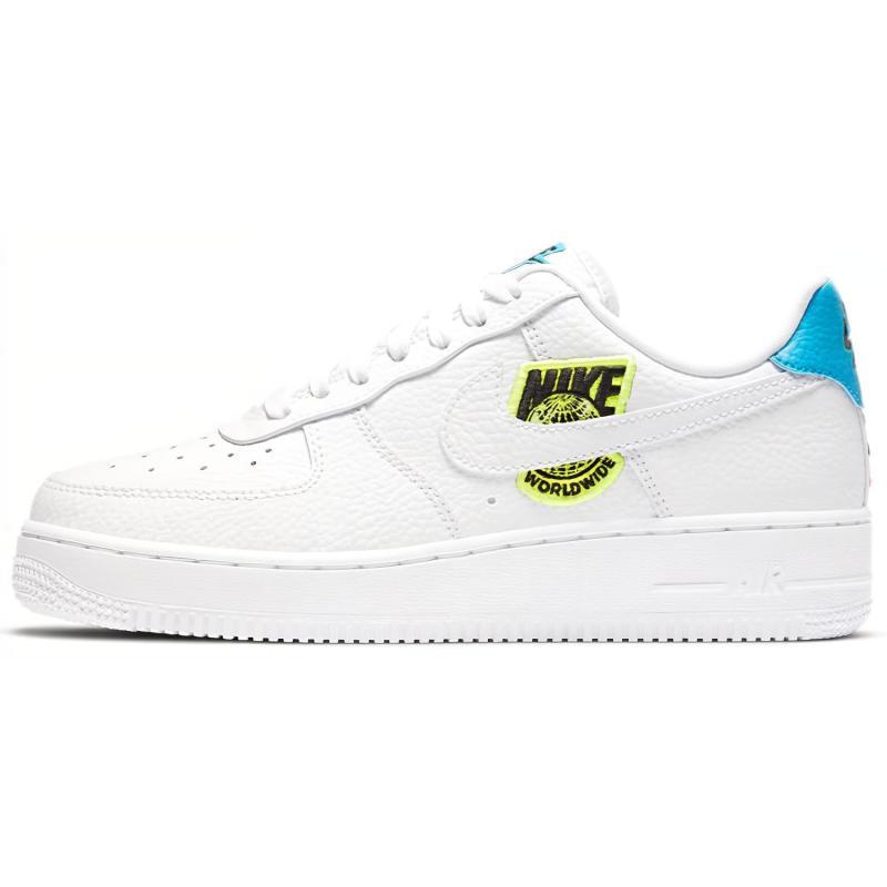 Nike Air Force 1 Low '07 Worldwide Pack White Blue Volt Women's Sneakers CT1414-101