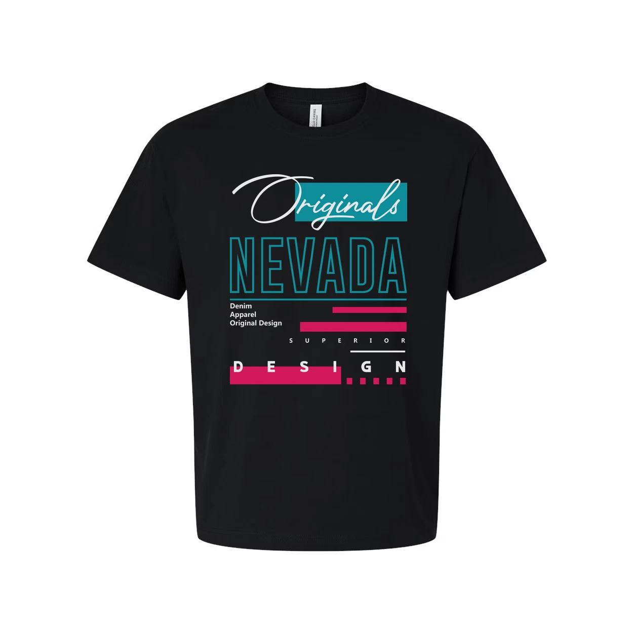 

Originals Nevada Unisex Graphic T Shirt With Teal Nevada Text And Pink Accents D XL