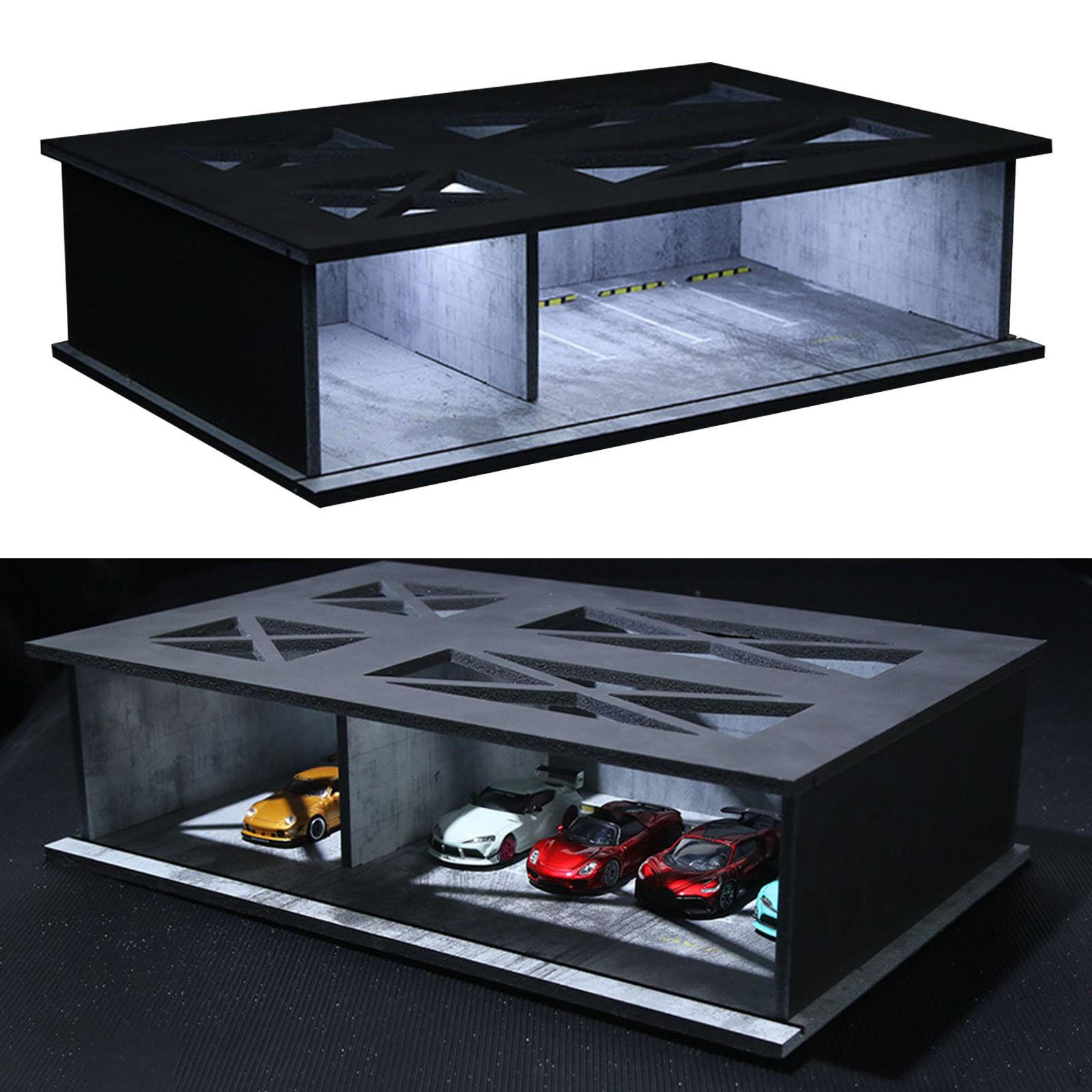 Диорама парковки масштаба 1/64, сцена гаража с подсветкой, орнамент-сценарий, легкая сборка, игрушечная машинка