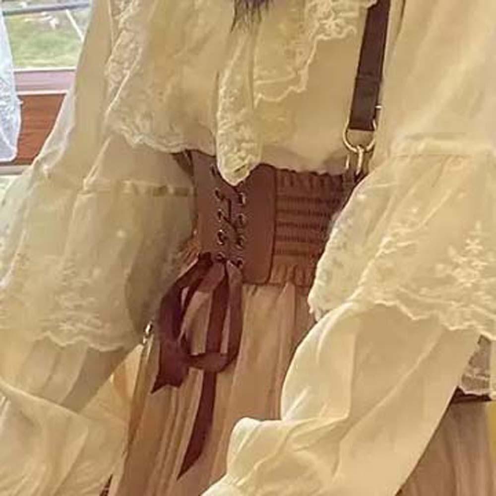 Polyester Wide Corset Waistband Strap Rope Elastic High Wide Belt  Women