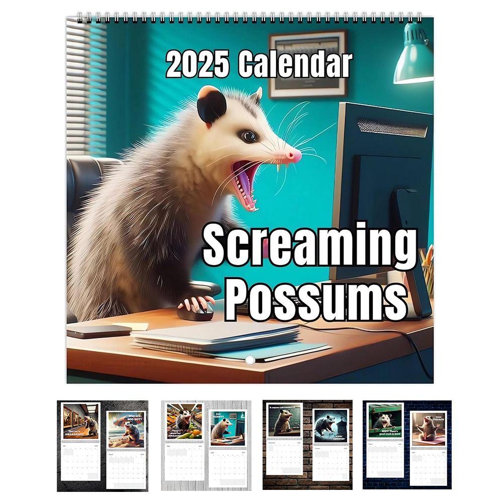 Screaming Possums 2025 Wall Calendar Wall 12 Month Planner New Possum Calendar  Funny Gag Gift