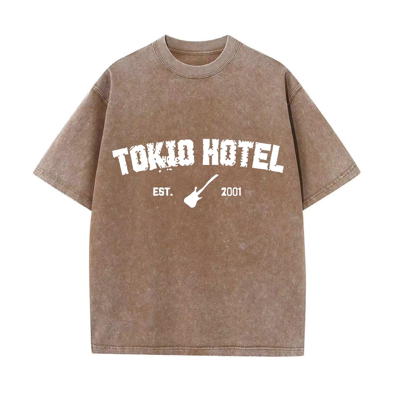 

Ретро-стираемая винтажная футболка Rock Band Tokio Hotel Футболка Kaulitz Мужская модная повседневная толстовка-пуловер Мужская женская футболка M