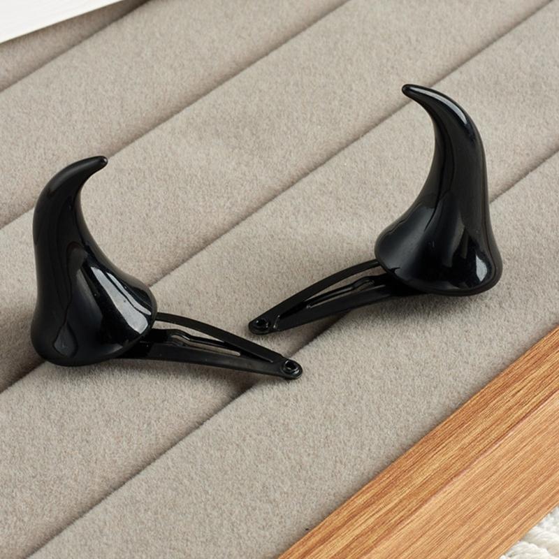Devil Horns Hair Clip Halloween Cosplay Costume Headwear Accessory Party Dress Up Props Devil Horns Barrettes Hair Clip