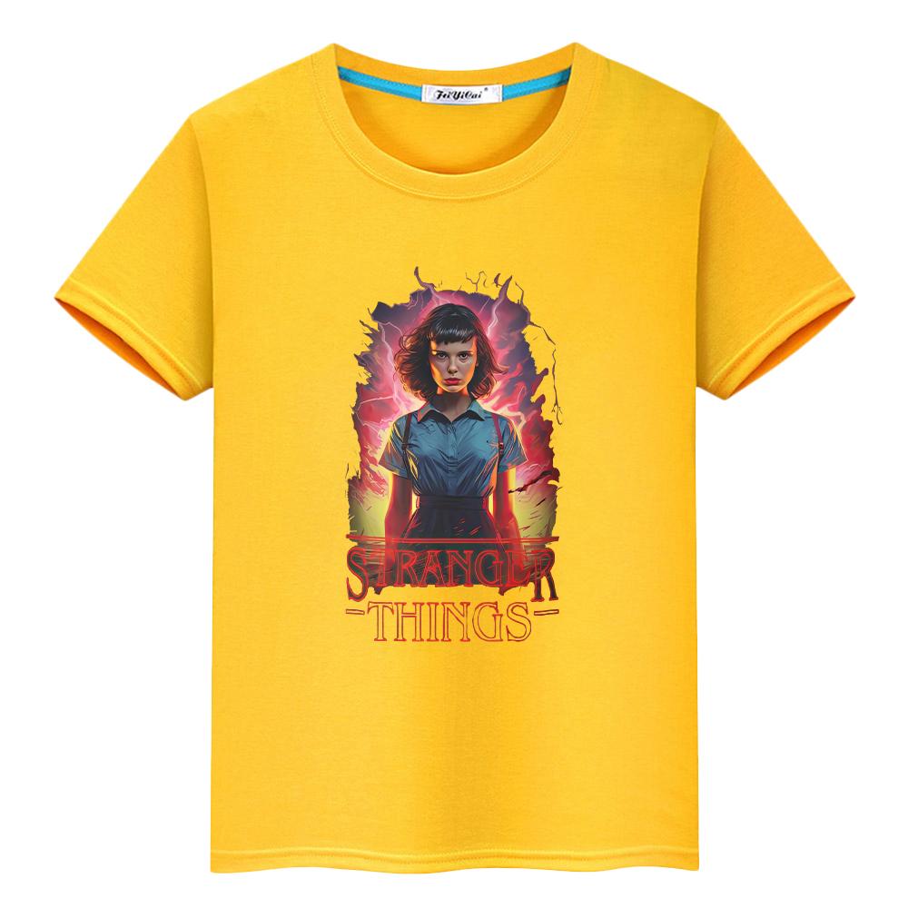 Koszulka z nadrukiem stranger things dla dzieci chłopiec10lat 100%Bawełna Bluzki Koszulki Anime Kawaii Krótki t-shirt y2k one piece ubrania dla dzieci dziewczynki