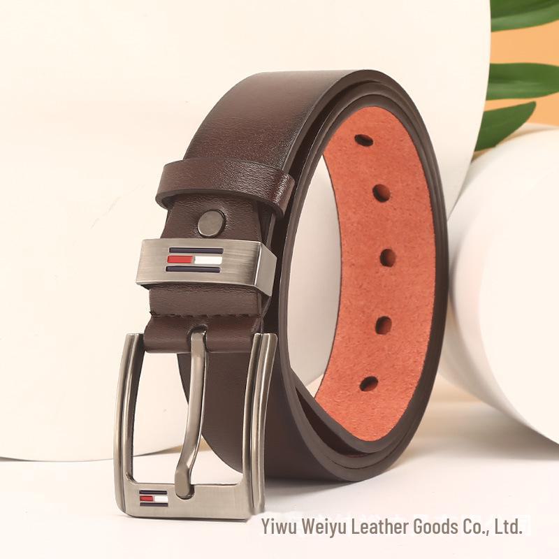 Pánský ležérní pásek z PU kůže se slitinovou sponou s kolíčkem - Korejský módní styl