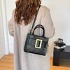 Retro small square bag women's  new fashion portable messenger bag winter solid color texture shoulder bag