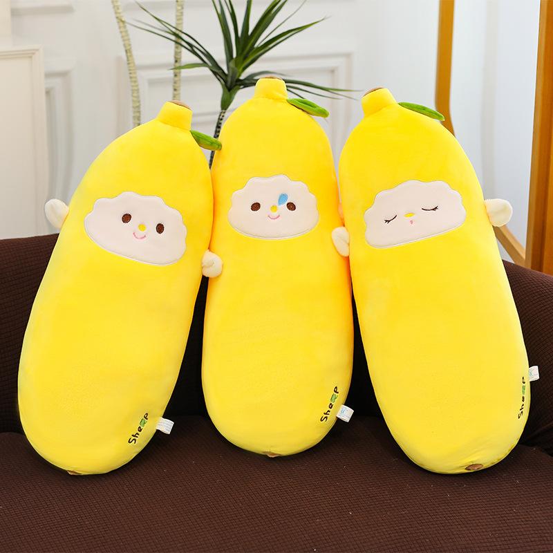 Soft cute lamb banana throw pillow plush toy cute long banana doll girl birthday gift