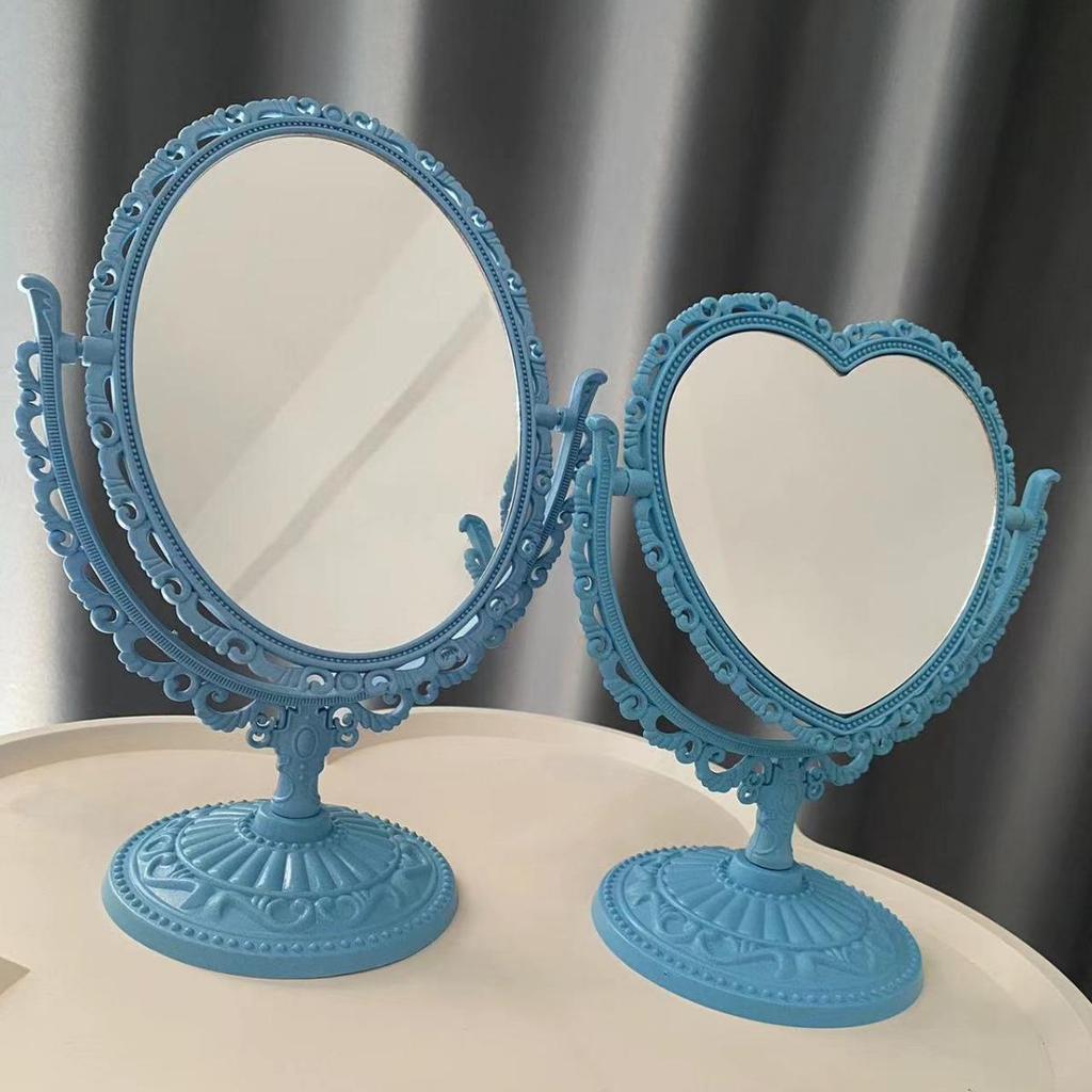 Specchio per Trucco Retro a Forma di Cuore Double-Sided Stile Coreano con Piccolo Design da Tavolo Europeo
