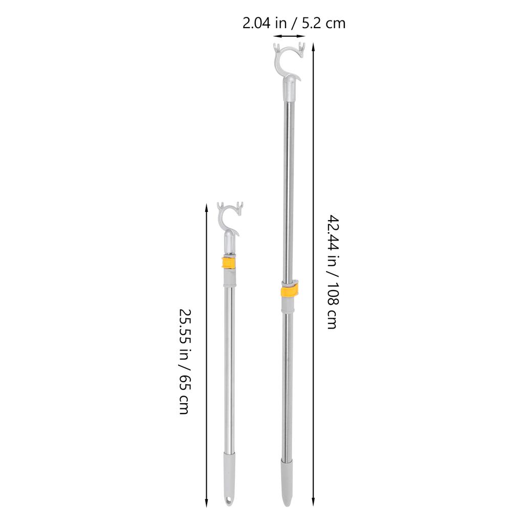 Retractable Clothes Rod Clothing Hanger Reach Pole Adjustable Lightweight Aluminum Reach Pole for Drying Clothes( Random Color )