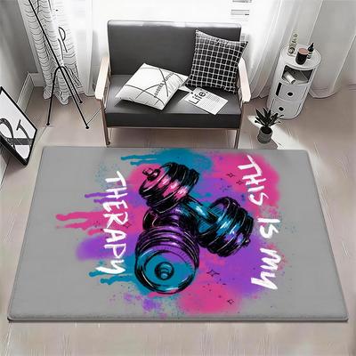 Tapis de sol de salle de sport Sport S Tapis de porte en flanelle écologique Antidérapant Inodore Tapis de sol d'intérieur Tapis doux en peluche courte pour la maison