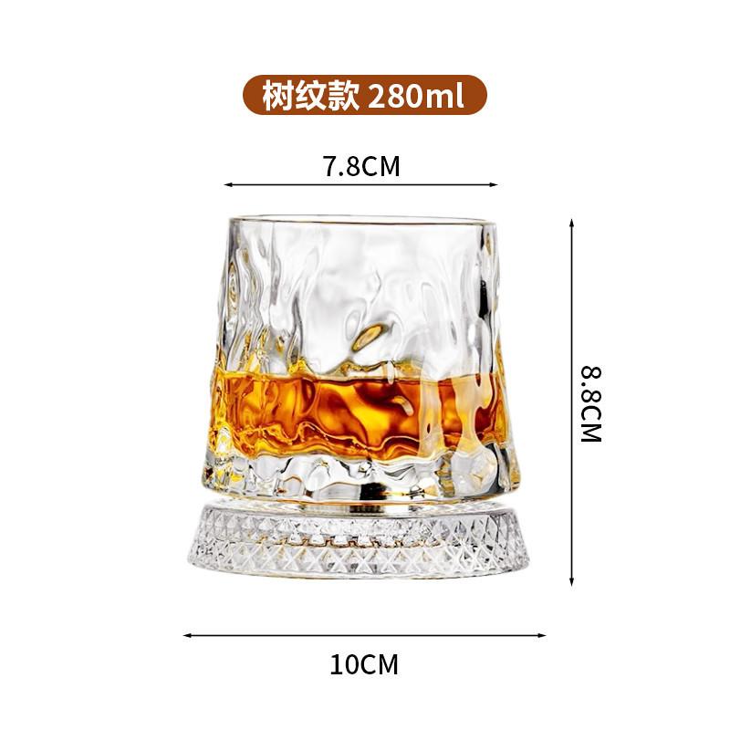 Crystal Rotating Whisky Tumblers Cocktail Whiskey Glasses Bar Drinkware for Bourbon & Scoth & Vodka, Whiskey Drinks Etc