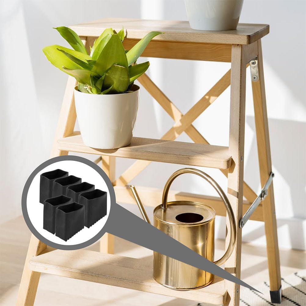 6pcs Rubber Ladder Pads Replacement Step Ladder Leg Caps Extension Ladder Accessories Ladder Rubber Cover Step Ladder Feet Mat Ladder Stabilizer for