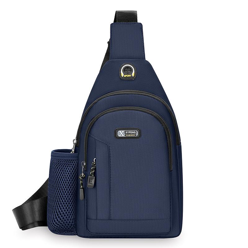 

Breast bag men s waterproof and wear-resistant fashion spring Oxford cloth single shoulder diagonal span small backpack ultra-light messenger bag синій