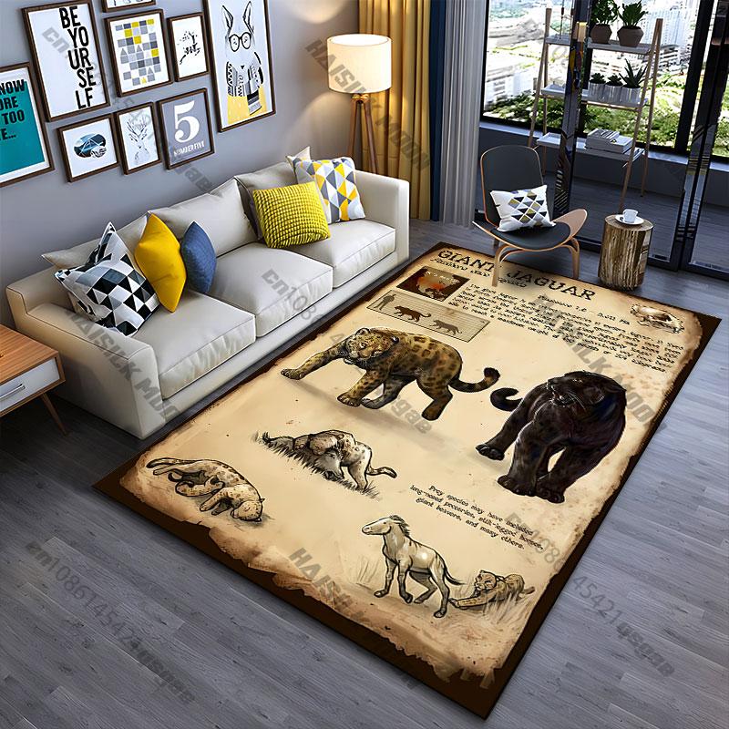 Extinct giant jaguar information carpet Yoga living room room decor children's crawling mat doormat area rug games mat