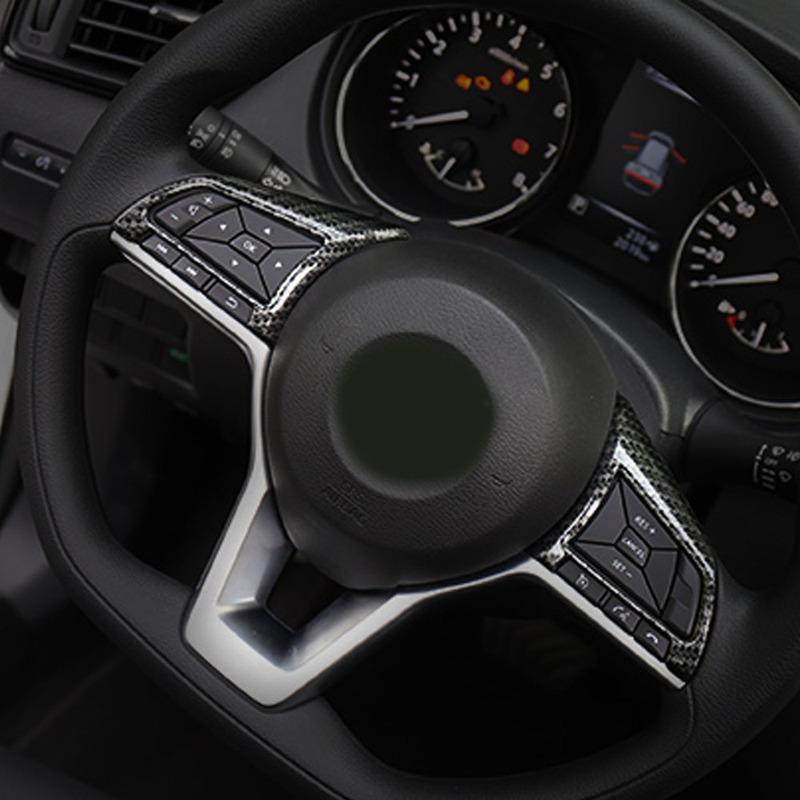 For Nissan Kicks 2017 2018      Car Steering Wheel Frame Cover Decoration Trim Auto Interior Accessories