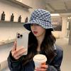 Comfort Fit Denim Fisherman Hat For Women Plaid Pattern And Material Breathable