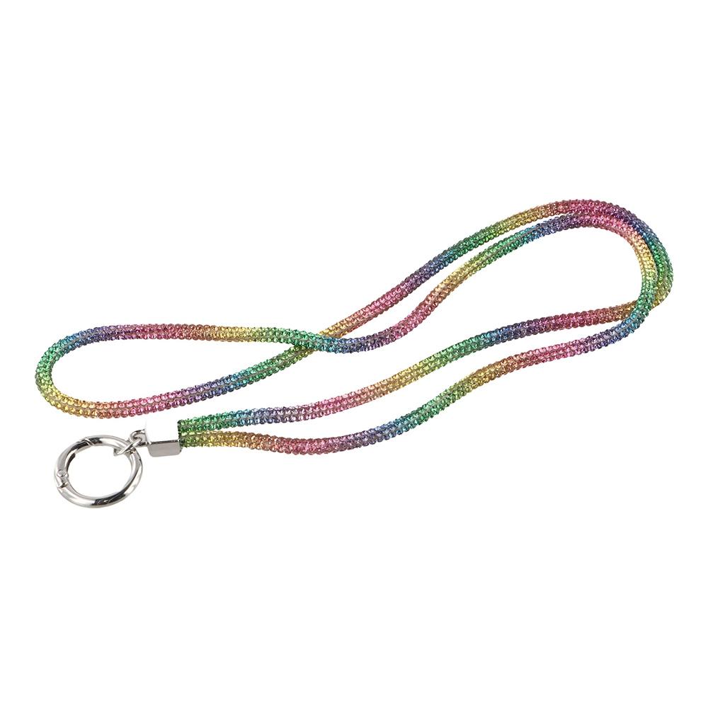 Glitter Bright Rhinestone Phone Lanyard Bling Bling Crystal Neck Strap  Hanging Ornaments