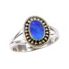 Natürlicher australischer Opal Edelstein 925 massiv Sterlingsilber Ring Größe 5.5 bis W74