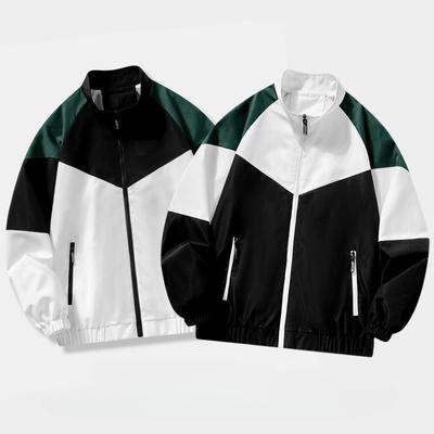 Outono Nova Moda Solta Cor Combinando Casual Jaqueta Ao Ar Livre Tendência Masculina Gola Alta Jaqueta Masculina