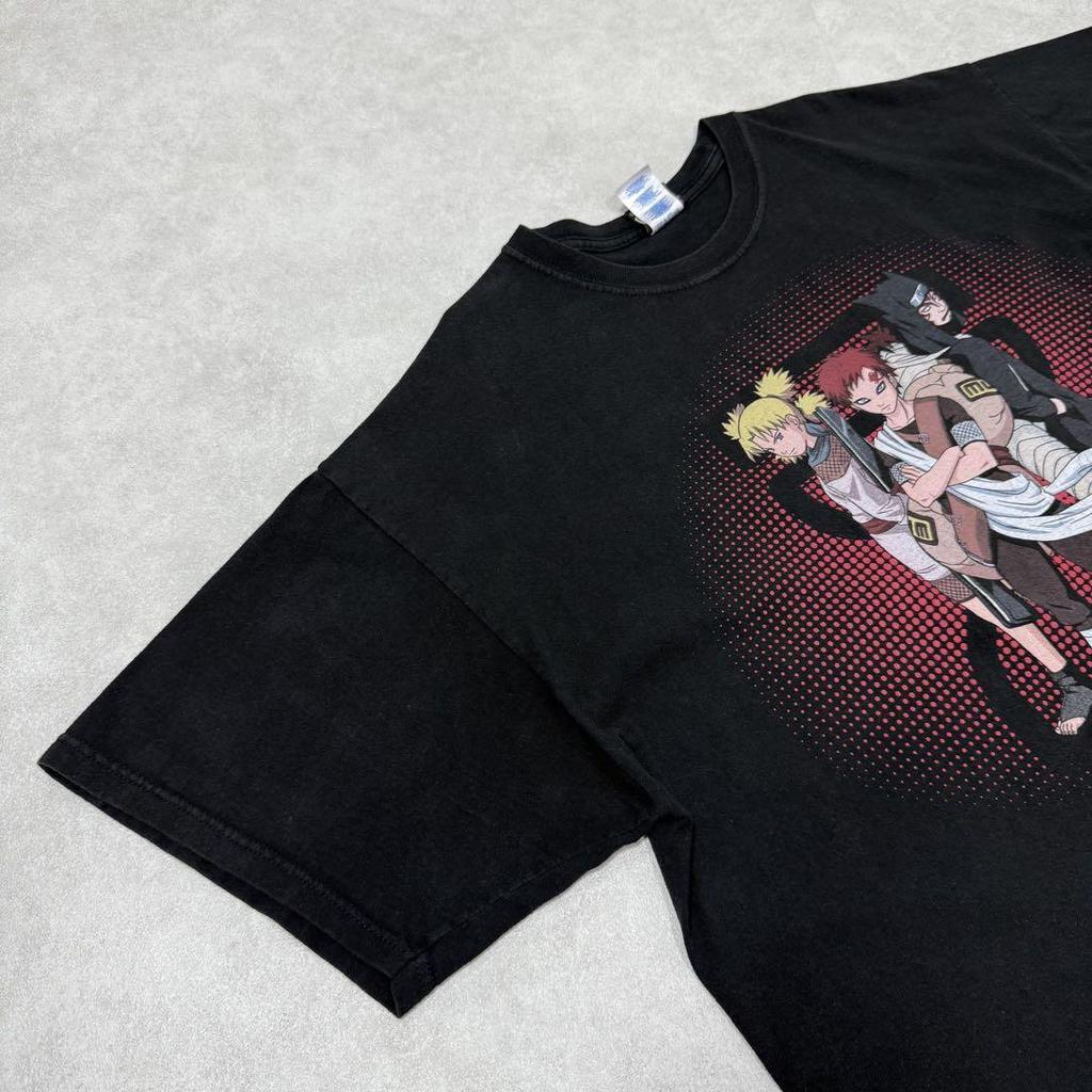 [USED] Vintage 2000s Naruto Gaara Short Sleeve Shirt, Anime, Manga, Black, 12