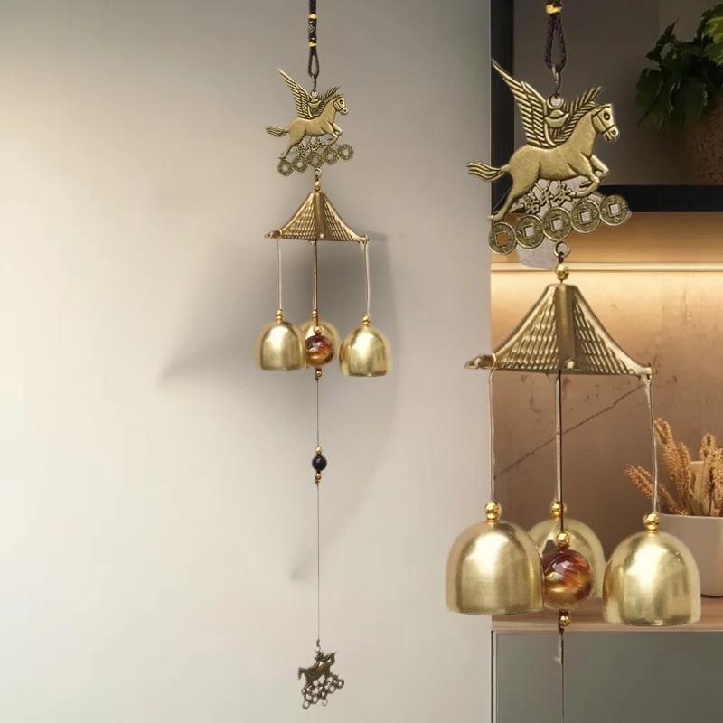 Home Decoration Craft Retro Horse Metal Wind Chimes Garden Yard Bells Windchimes Outdoor Room Hanging Decoration