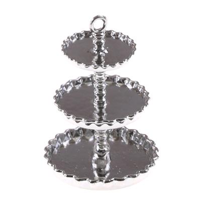 1/12 Dollhouse Miniature 3 Layer Metal Desserts Snack Rack Stand