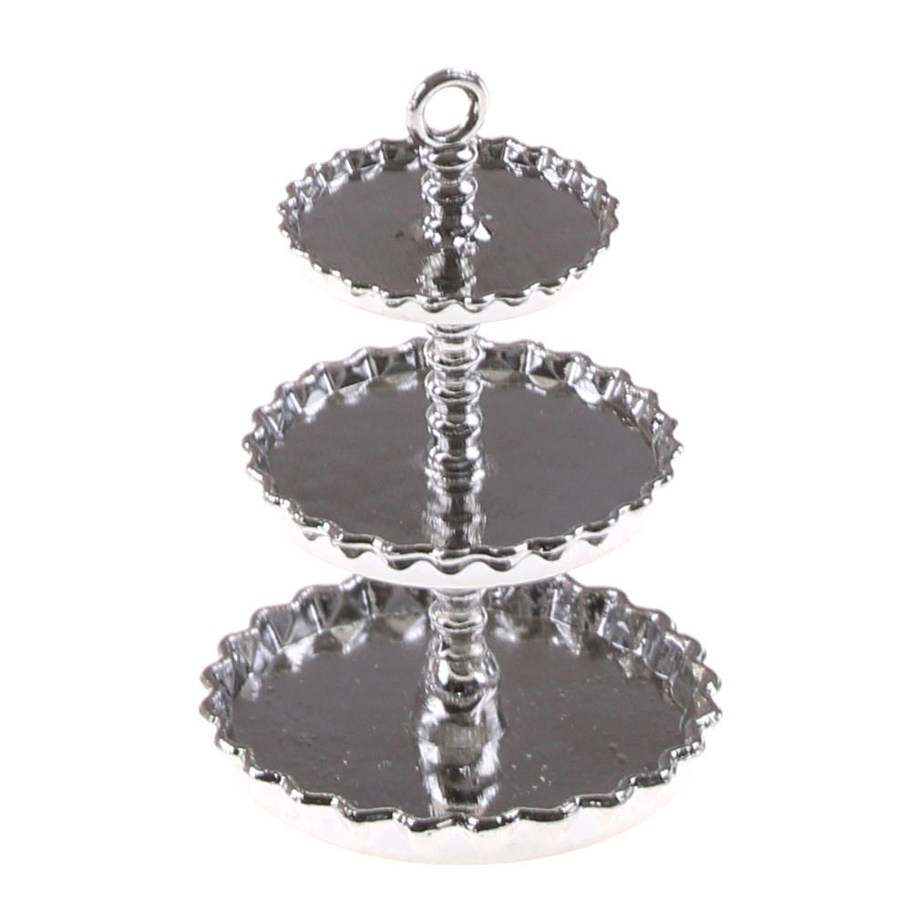 

1/12 Dollhouse Miniature 3 Layer Metal Desserts Snack Rack Stand