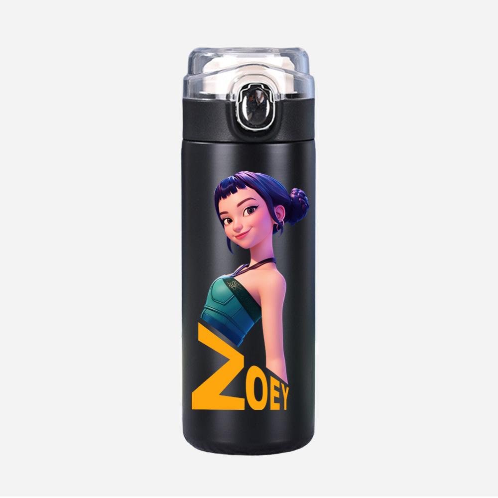 Anime K-Pop Demon Hunters Printed Thermos Cup Portable Stainless Steel 400Ml Water Bottle Leak Proof Camping Water Cup Kid Gift