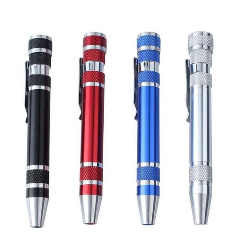8 In 1 Pocket Screwdriver Set Magnetic Bits Changeable Bits Multitool Precision Bits Aluminum Alloy Portable Repair Tool