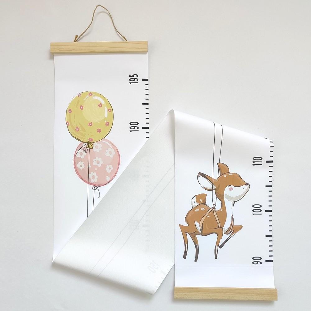 2M Höhe Kinderwachstumstabelle Wandbehang Cartoonmuster Größentabelle Wachstumslineal Abnehmbares Höhenmesslineal