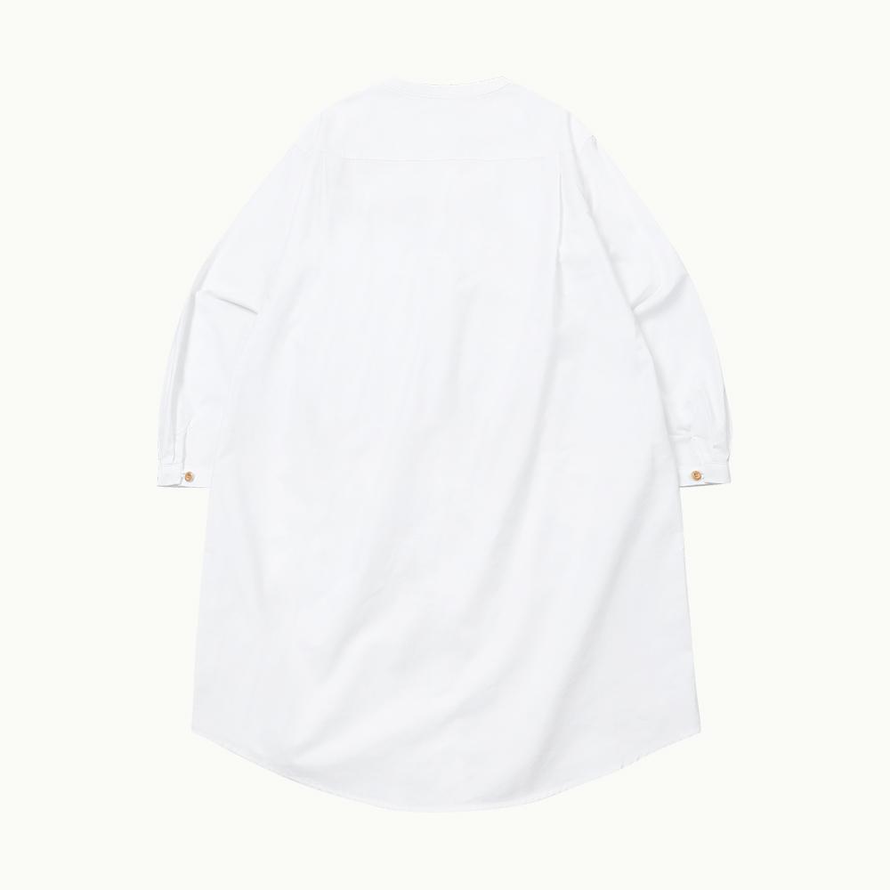 CHIQUITA Henley Neck Long Shirt (Oxford) White 241304Swh