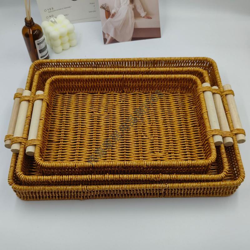 Handgeflochtener Aufbewahrungs- & Obstkorb im Rattan-Stil