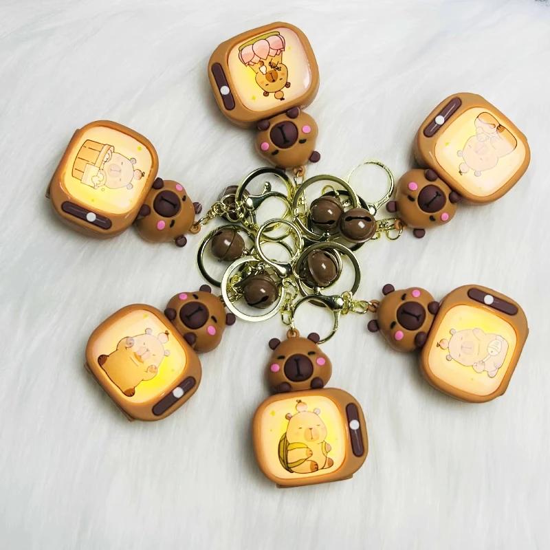 1/3/5/10/20PCS New Light-up Capybara Keychain Creative Lighted Capybara TV Type Bag Charm Children's Birthday Gift Holiday Gift