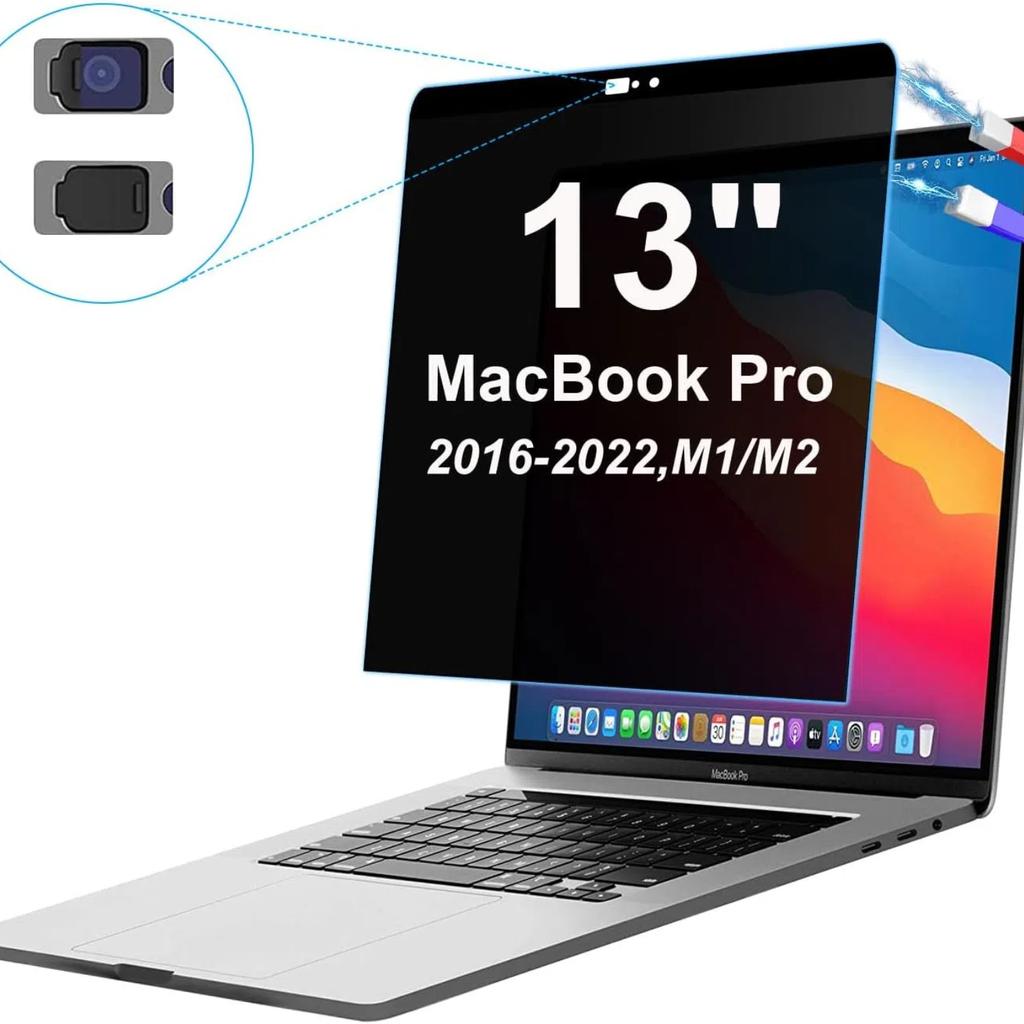 Magnetic Privacy Screen for MacBook Pro 13" (Released In 2016-2022) Anti Blue Light Protector Screen Filter with Camera Cover(A2251/A2338 M1/A2338 M2)